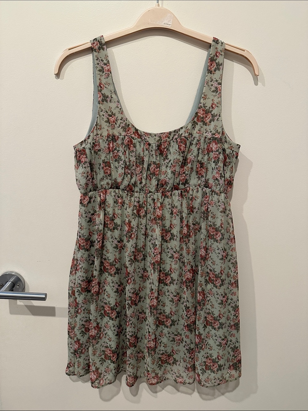 New Zara Floral Print Sleeveless Baby Doll Mini Dress Size M